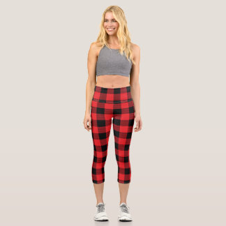 Leggings Capri Motif sans fin carreaux de bûcheron