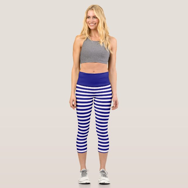 Leggings Capri Motif simple de bande nautique (Recto)