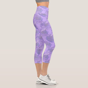 Leggings Capri Motif Tigre Violet