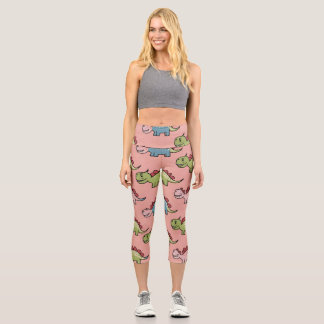 Leggings Capri Motif transparent de dinosaure mignon