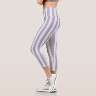 Leggings Capri Motif trié en gris et lavande