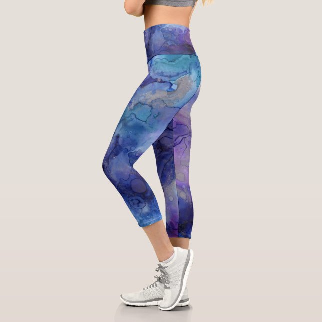 Leggings Capri MultiColor violet  (Gauche)