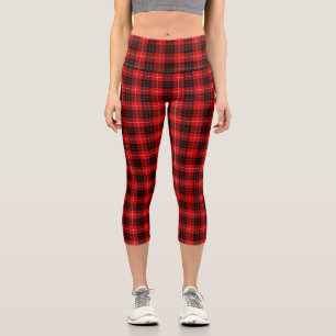 Leggings Capri Munro tartan rouge noir plaid