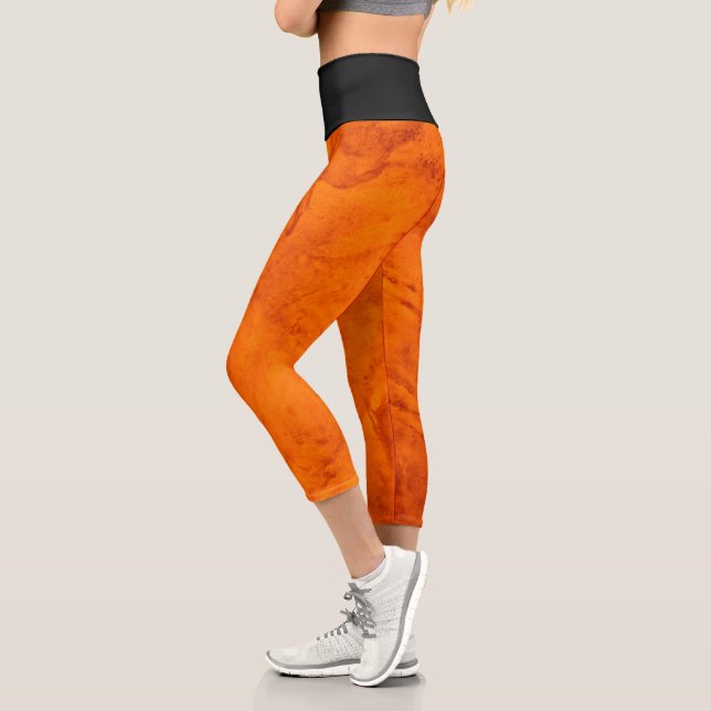 Leggings Capri Mur De Béton Grungy Halloween Et Noir (Gauche)