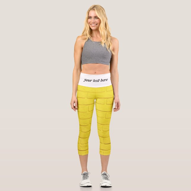 Leggings Capri mur en brique jaune (Recto)