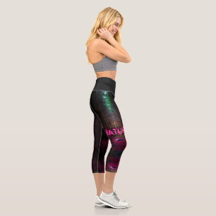 Leggings Capri Mystère forêt d'épinette nature néon magenta signe