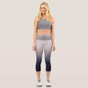 Leggings Capri Navy Blue Grey Whitel ombre rustique