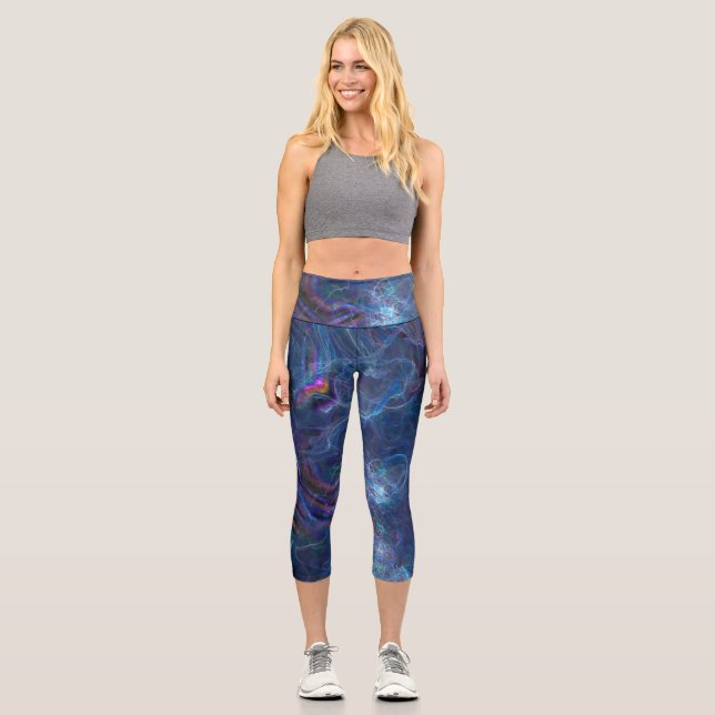 Leggings Capri Nebula fractale Abstraite et morphe géométrique (Recto)
