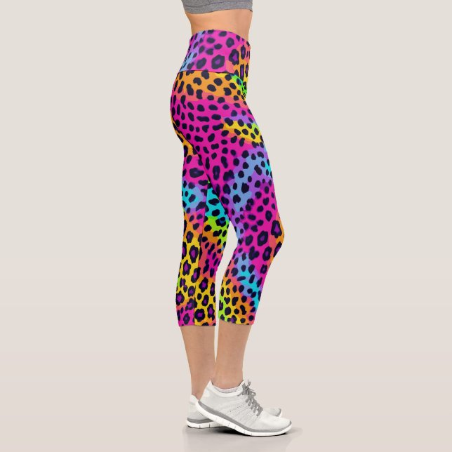 Leggings Capri Neon Empreinte de léopard (Droite)