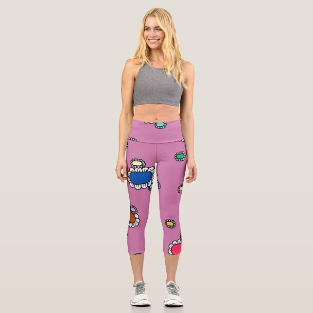 Leggings Capri nice flowers  (Recto)