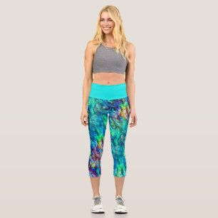Leggings Capri Nouveau motif de coquille de Paua Abalone de Zeala
