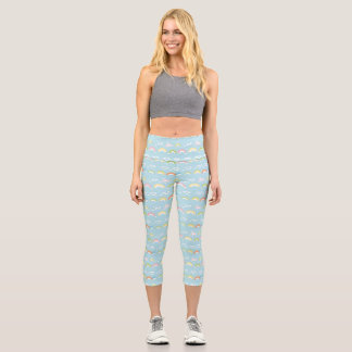Leggings Capri Nuage coloré et arc-en-ciel sans joint