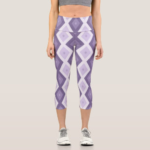 Leggings Capri Nuances de lavande motif diamant