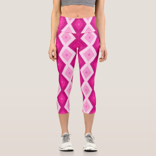 Leggings Capri Nuances de motif de diamant fuchsia