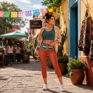 Leggings Capri « OAXACA BAND / BLOOD ORANGE » Capris taille haute