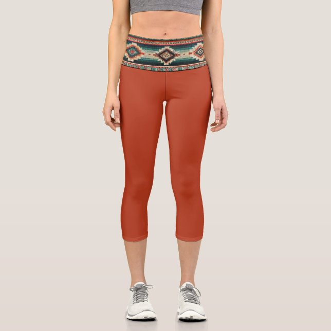 Leggings Capri “OAXACA BAND / CARA-CARA” High Waisted Capris  (Recto)
