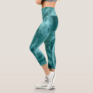 Leggings Capri Œuvre d'art abstraite de peinture tourbillonnante