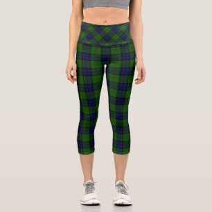Leggings Capri Ogilvie tartan bleu vert plaid