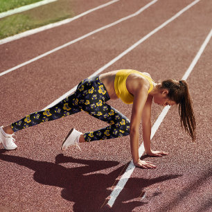 Leggings Capri Oiseau de hibou jaune