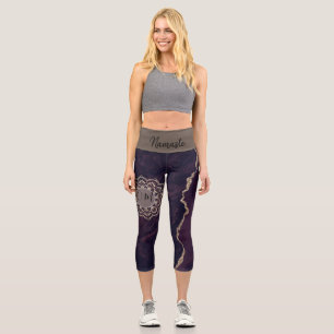 Leggings Capri OM Mandala sur Agate de marbre Personnalisé