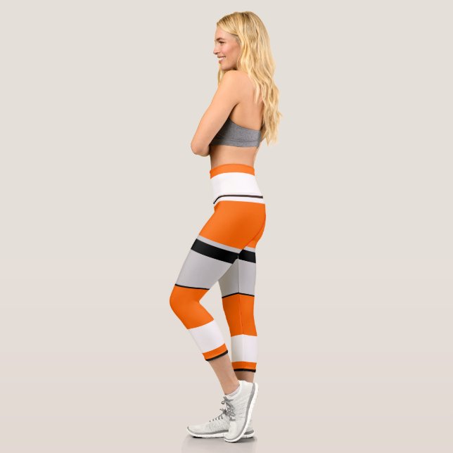 Leggings Capri Orange, blanc, noir et cendré vibre (Gauche)