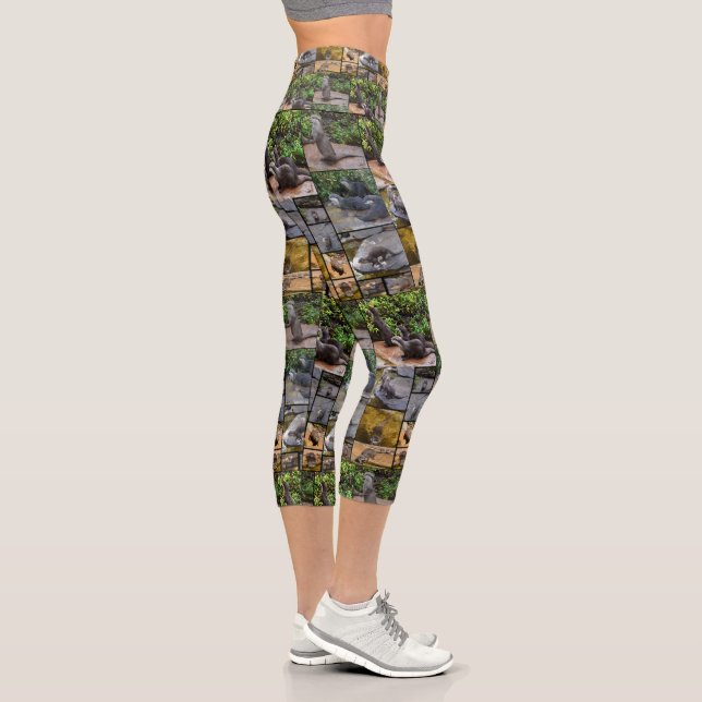 Leggings Capri **"Otterly Adorable : Un collage photo de Otters (Droite)
