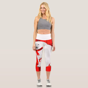Leggings Capri Ours polaires et écussons plaqués Cub Plaid Plaid