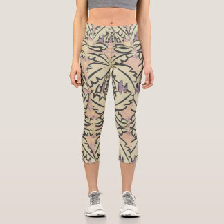 Leggings Capri Palmier noir et blanc