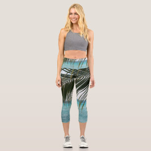 Leggings Capri Palmier océanique de Sunrise des Caraïbes 1