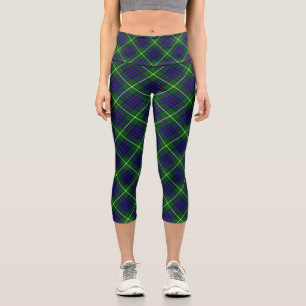 Leggings Capri Panier bleu vert tartan MacIntyre