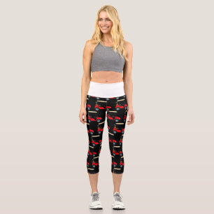 Leggings Capri Panier de golf en noir pour femme Golfer