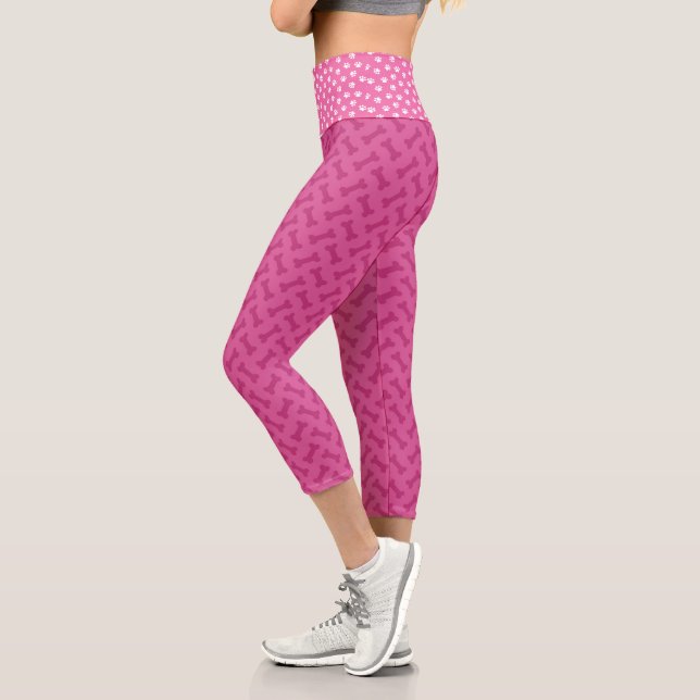 Leggings Capri Paniers et os roses chauds (Gauche)