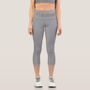 Leggings Capri Pantacourt rose acier gris devant taille
