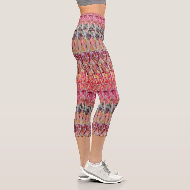 Leggings Capri Pantalon à haut taille à dos rouge (Droite)