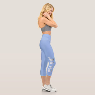 Leggings Capri Pantalon bleu surf à haute taille