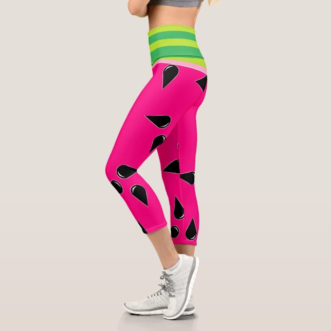 Leggings Capri Pantalon de pastèque Imprimer Pantalon de Yoga Hau (Gauche)