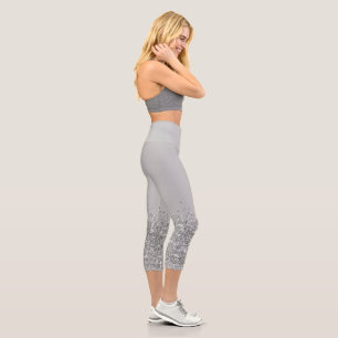 Leggings Capri Pantalon de yoga gris haute taille Capris