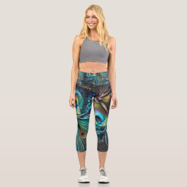 Leggings Capri Papillon Abstrait2