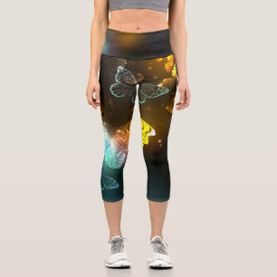 Leggings Capri Papillon lumineux et papillons de nuit