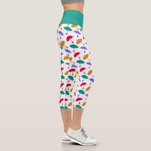 Leggings Capri Parapluie mignonne Motif Jour Rainy Exercice de Yo