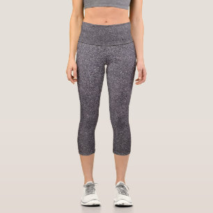 Leggings Capri Parties scintillant argentées-noires rayées Capri 