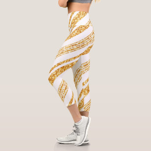 Leggings Capri Parties scintillant blanche or Boho Collection de
