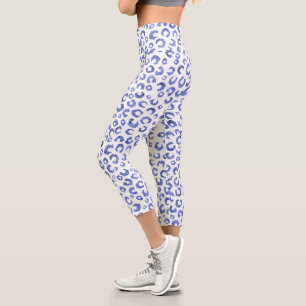 Leggings Capri Parties scintillant bleu blanc Poster de animal l
