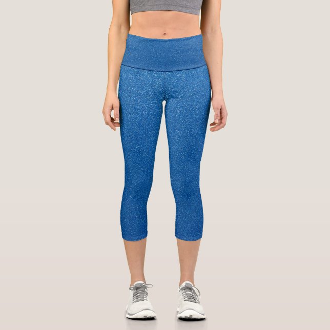 Leggings Capri Parties scintillant Bleue, Étincelle, Arrière - pl (Recto)