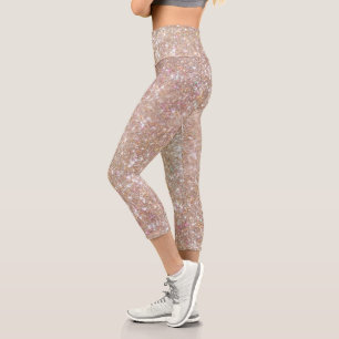Leggings Capri Parties scintillant de Champagne élégante