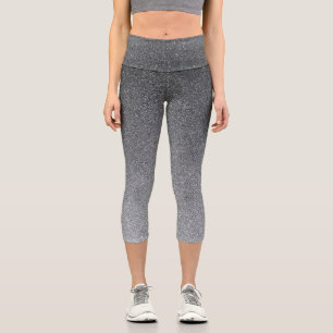 Leggings Capri Parties scintillant de Gradient Argent Capri Leggi