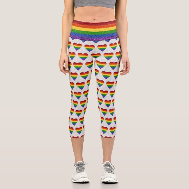 Leggings Capri PARTIES SCINTILLANT du drapeau de la Fierté cardia (Recto)