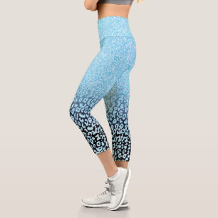 Leggings Capri Parties scintillant Ombre Noir & Bleu tendance Emp