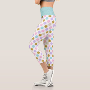 Leggings Capri Parties scintillant Pastel Polka Dot
