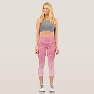 Leggings Capri Parties scintillant rose moderne ombre brillant